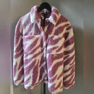 Bar III “Sugar Rush” Faux Shearling Teddy Jacket – Tiger Dusk – Size M – NWT